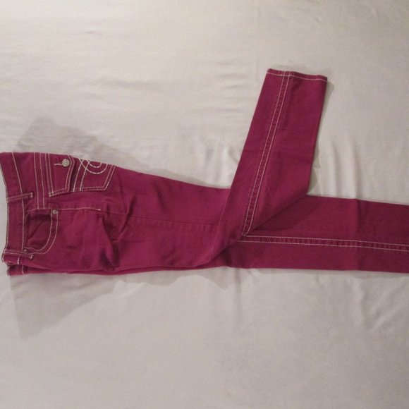 ❤ U-51 HOT PINK/FUCHSIA JEANS WITH EMBROIDERY ❤ - Picture 10 of 15